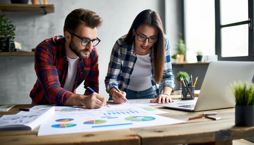 Emprendedores trabajando juntos en un proyecto